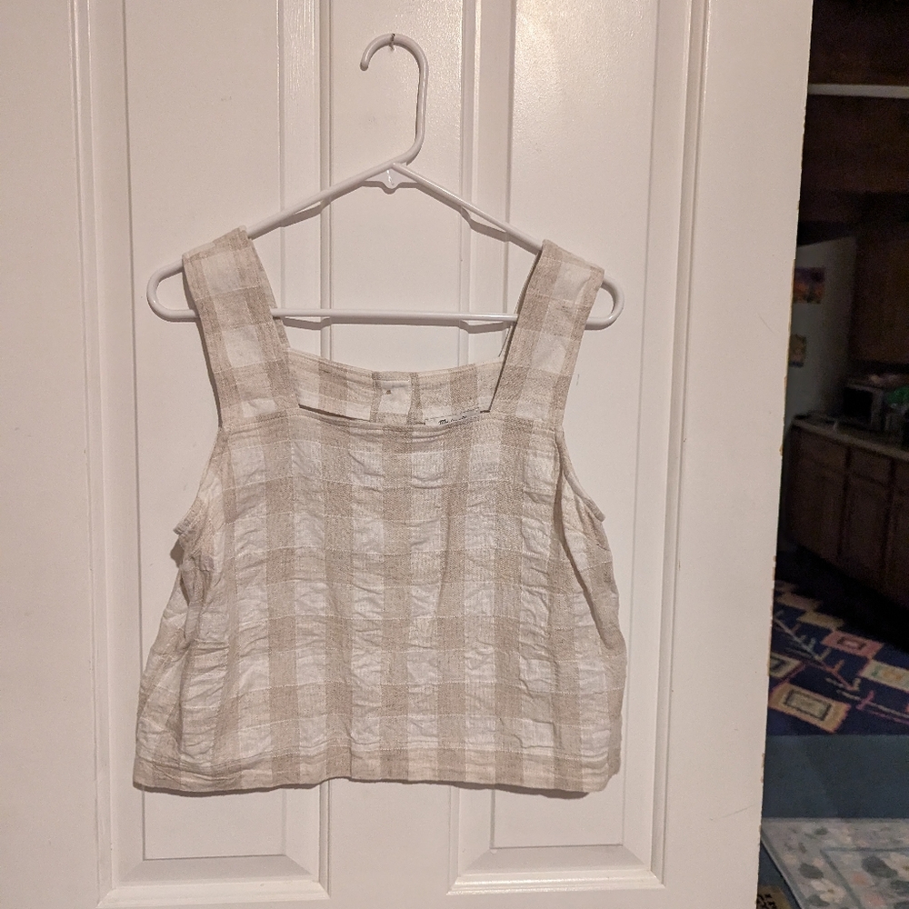 Madewell button back sleeveless blouse